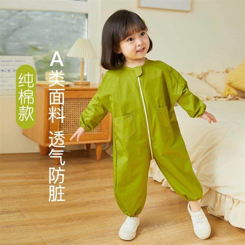 宝宝连体罩衣一体式爬爬服防脏防水婴儿爬行服秋冬款户外春夏外穿