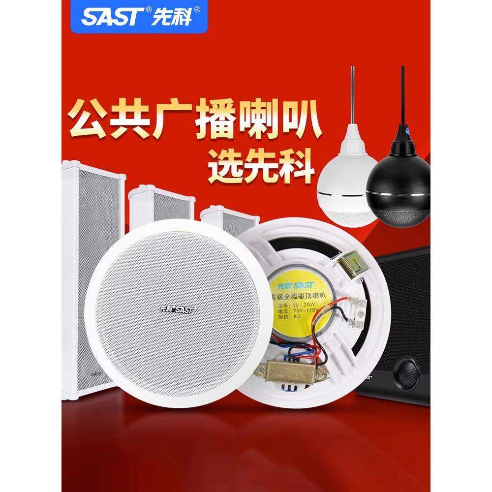 仙科吊顶壁挂式扬声器同轴挂球防水音柱吊顶消防扬声器监控恒压音