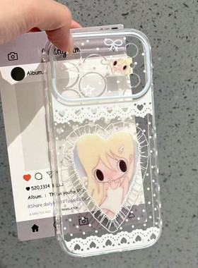 ins风爱心蕾丝女孩手机壳多机型