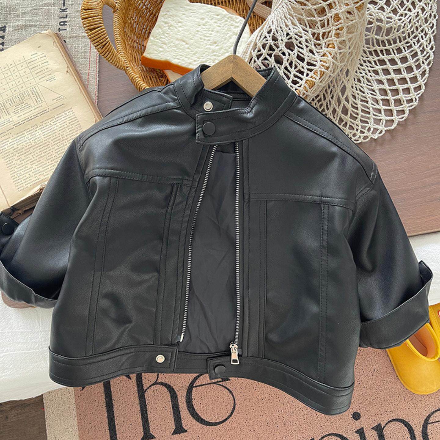 男童皮衣外套2025新款儿童装春秋款皮夹克宝宝秋季痞帅拉链外套