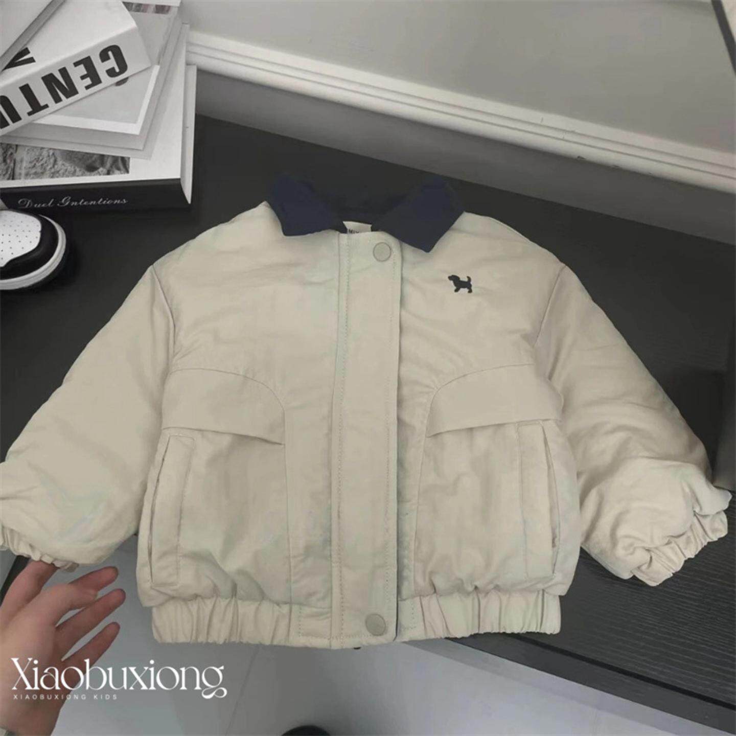 儿童棉服25冬男女童潮牌夹棉外套男宝宝卡通小狗棒球服翻领夹克t