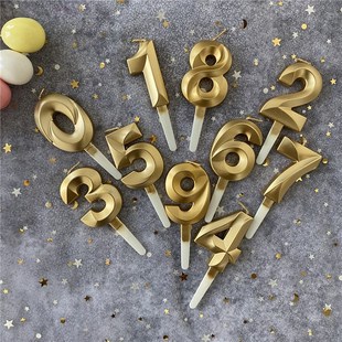 1Pcs Digital Cake Candles Metallic Birthday Candles for Birt