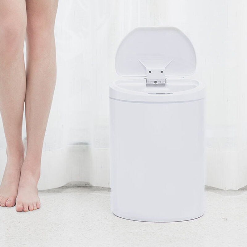 NST纳仕达DZT-8-29S智能感应式垃圾桶厨房卧室垃圾筒极地白8L+普