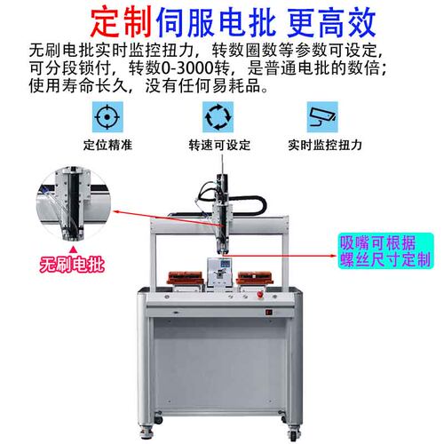 极速全自动落地式无刷电批双工位交替工作吸附式螺丝机桌面智能锁