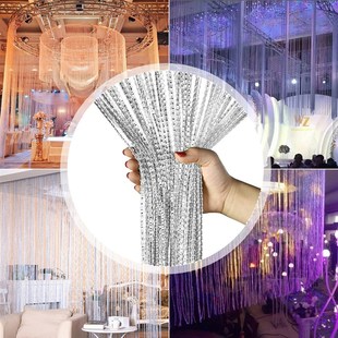 100x200cm Curtain Shiny Tassel Line Living Room Curtains Str