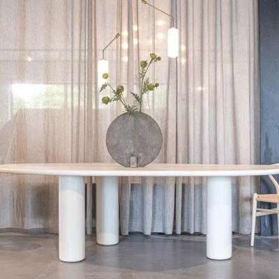 北欧办公会议桌子简约现代设计师创意长桌工作台会议室实木洽谈桌