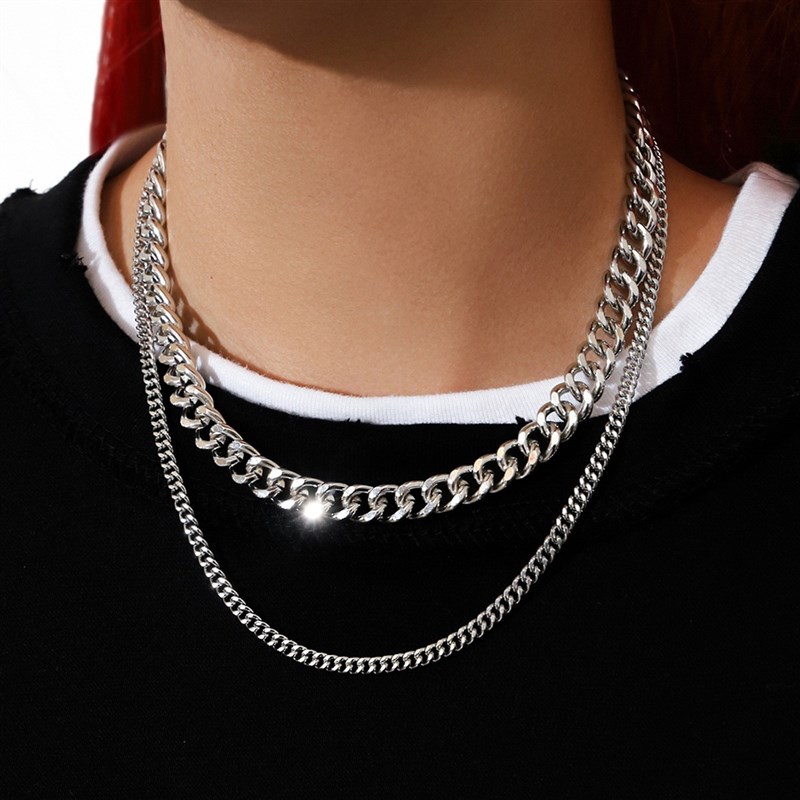 Simple personality double cascade clavicle chain necklace
