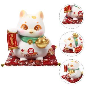 Decor Statue Fortune Cat Maneki Figurine Neko Resin Lucky