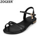 Women Leather Summer Comfortable Sandals Genuine Flip Flops