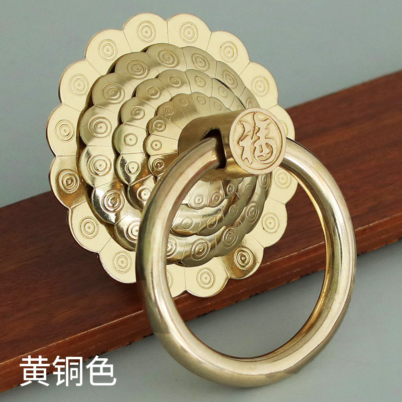 中式仿古大门拉手门环纯铜复古门把手铜拉环老式木门拉手铜配件