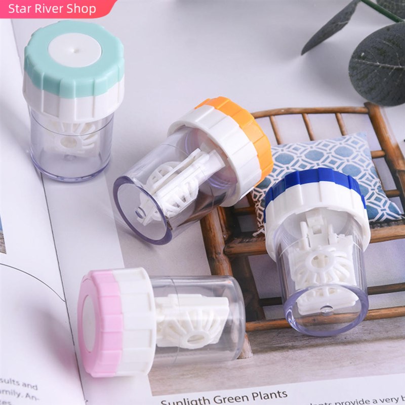 Contact Lens Cleaner Case Box Manual Rotation Type Plastic C