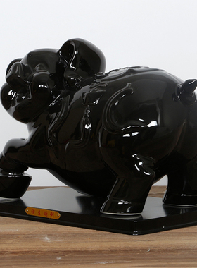 大号陶瓷黑色猪摆件12生肖猪招财工艺礼品摆饰家居办公室桌面创意