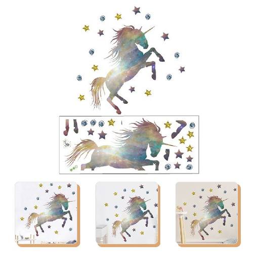 2 Sets Household Delicate Lively Large Wall Decal Unicorns