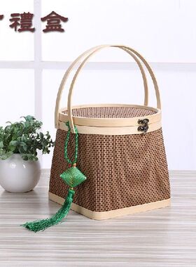 极速Bamboo Woven HighGrade Zongzi Outer Packaging Empty Gift