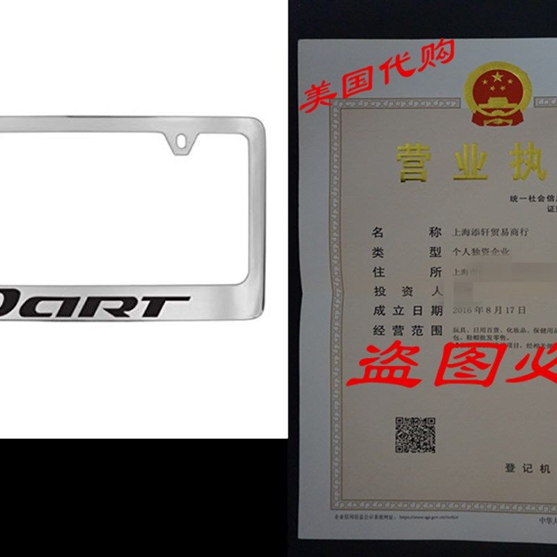 Dodge Dart Chrome License Plate Frame
