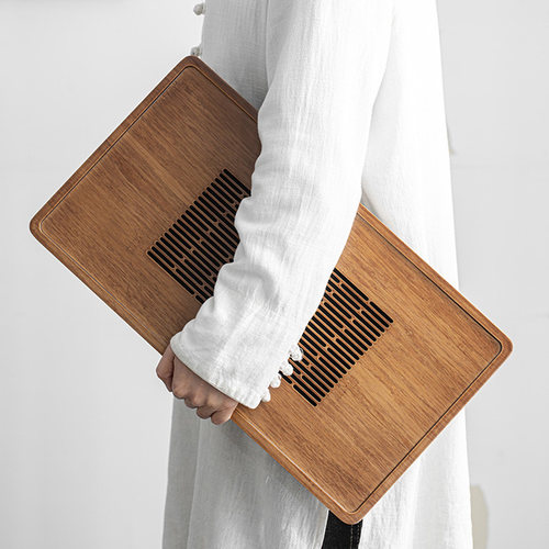 陶隐重竹茶盘日式家用抽屉式储水排水双用小号大号干泡盘茶台茶几