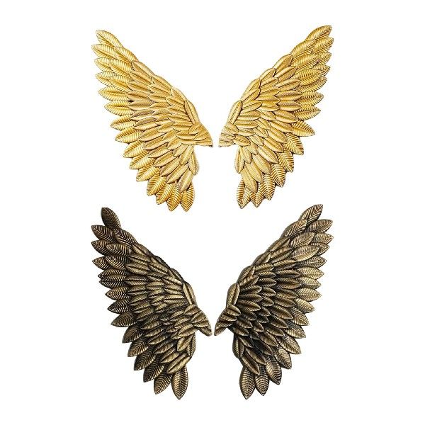 3D Metal Angel Wing Statue Wall Art Decor Ornament Holiday