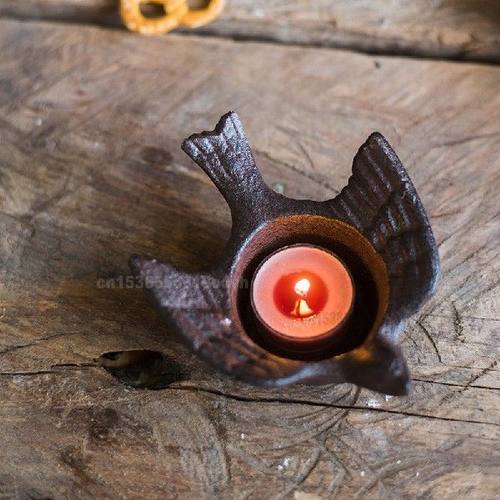 Retro Cast Iron Bird Candle Holder Old Wrought Iron Ashtray