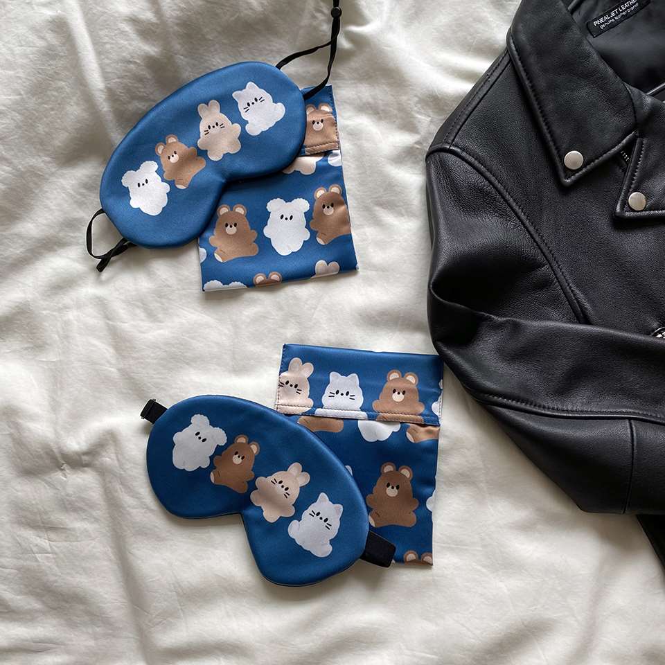 shamelessbaby设计款童趣眼罩套装 真丝睡眠眼罩 成人/儿童卡通