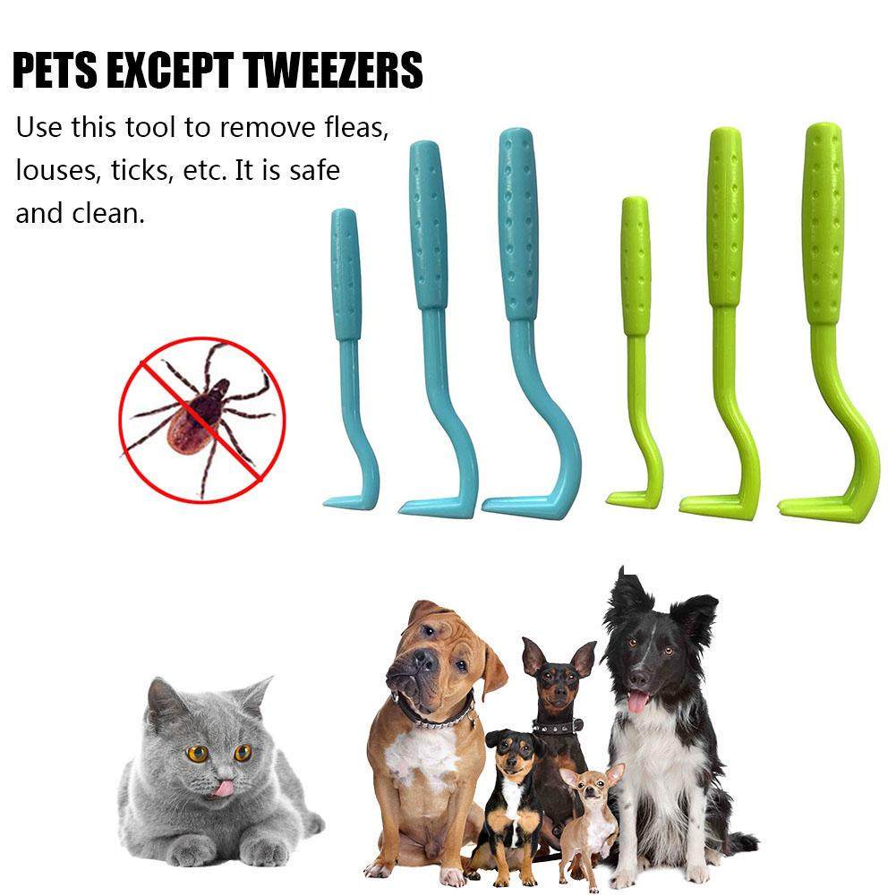 3pcs Tick Remover Tweezer Flea Remover Hook Tick Pull Pet Ca