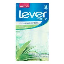 Lever 2000 Bar Soap  Aloe & Cucumber  4 oz bars  8 ea (Pack