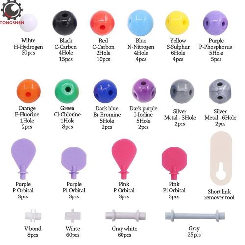 252Pcs Molecular Model Kit for Inorganic and Organic Molecu