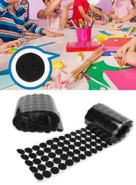 500 Pairs Hook and Loop Dots 2cm Black Reusable Round Self