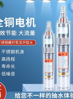 。深井潜水泵家用井水高扬程抽水泵220v不锈钢抽水机小型深水潜水