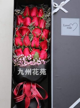 Beijing flower express champagne pink rose bouquet gift box