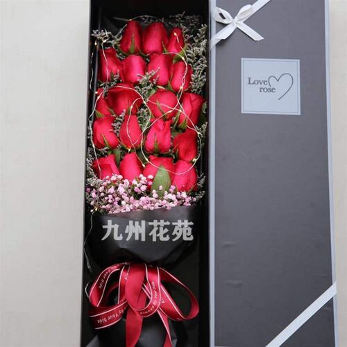 Beijing flower express champagne pink rose bouquet gift box