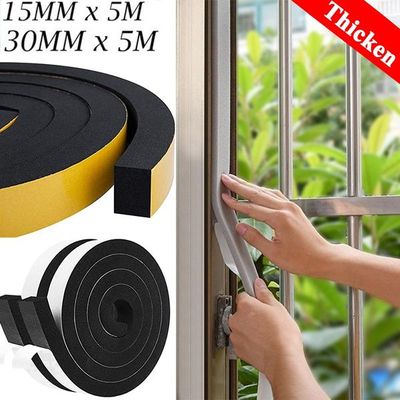 5m Thicken Self Adhesive Foam Tape Door Sealing Strip Noise