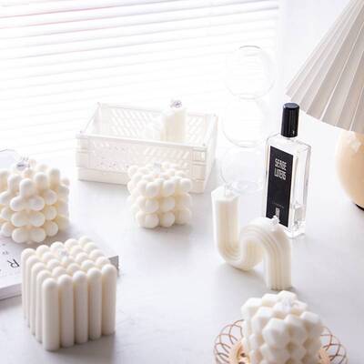 Rubiks cub plant soyban wax scntd candl dcoration pho