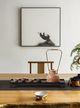 现代新中式创意金属茶壶茶室茶具样板房家居售楼处软装饰客厅摆件