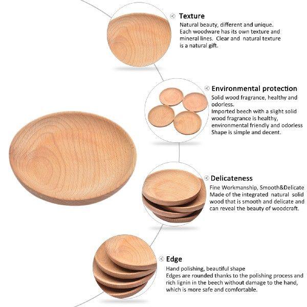 Wood Fruit Plate Living Room Household Cake Solid Wood