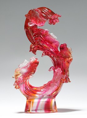 琉璃鱼金玉满堂年年有余家居客厅装饰工艺品招财送礼乔迁创意摆件