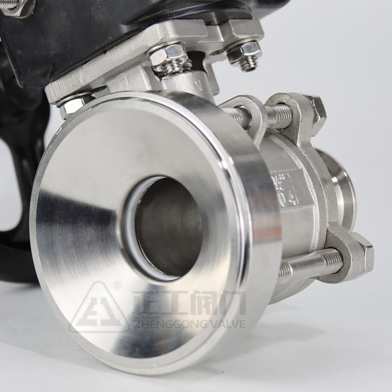 气动罐底球阀Q681F快装304不锈钢无滞留全包卫生级放料阀DN50