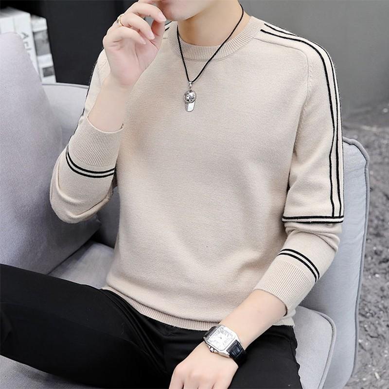 男士圆领毛衣秋冬季休闲薄款针织打底衫修身内搭羊毛衫秋装线衣服
