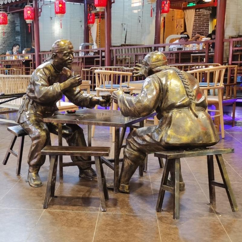 玻璃钢仿铜人物雕塑农耕文化广场学校公园铸铜玻璃钢大型落地摆件