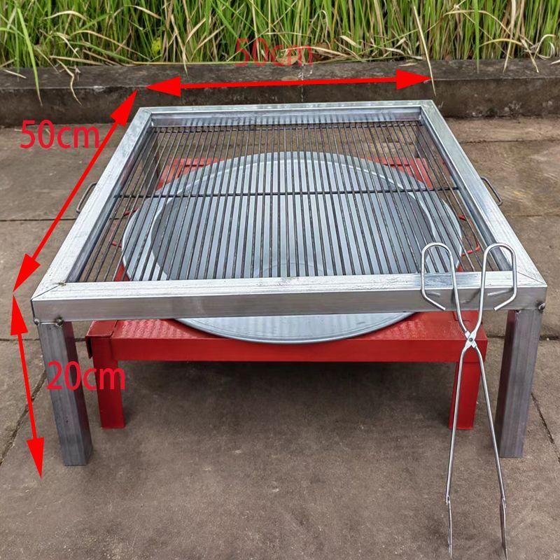 户外烧烤架子家用烧烤炉木炭烧烤桌商用摆摊加大加厚大号方形烤桌