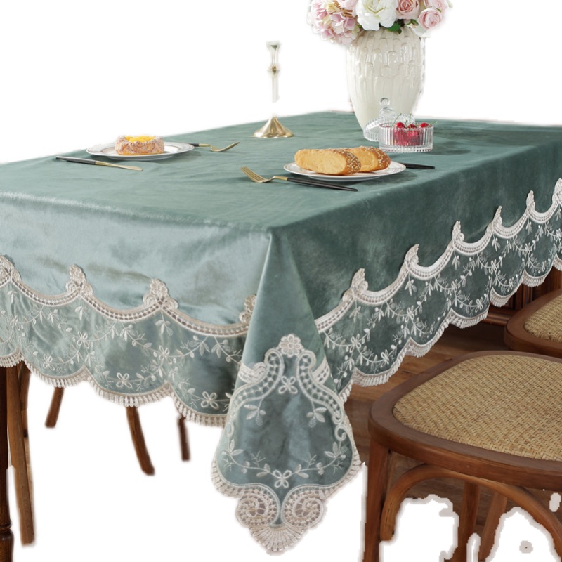 欧式奢华家用简约长方形椭圆形正方形蕾丝布艺茶几台布餐桌布桌布