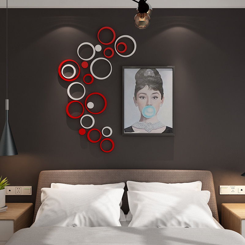 电视背景墙面装饰品贴纸自粘挂件创意客厅卧室床头房间布置3d立体