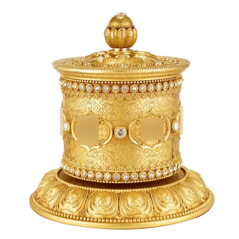 藏式纯铜指捻转筒转轮摆件汽车小摆件车内饰品转动摆件民族风