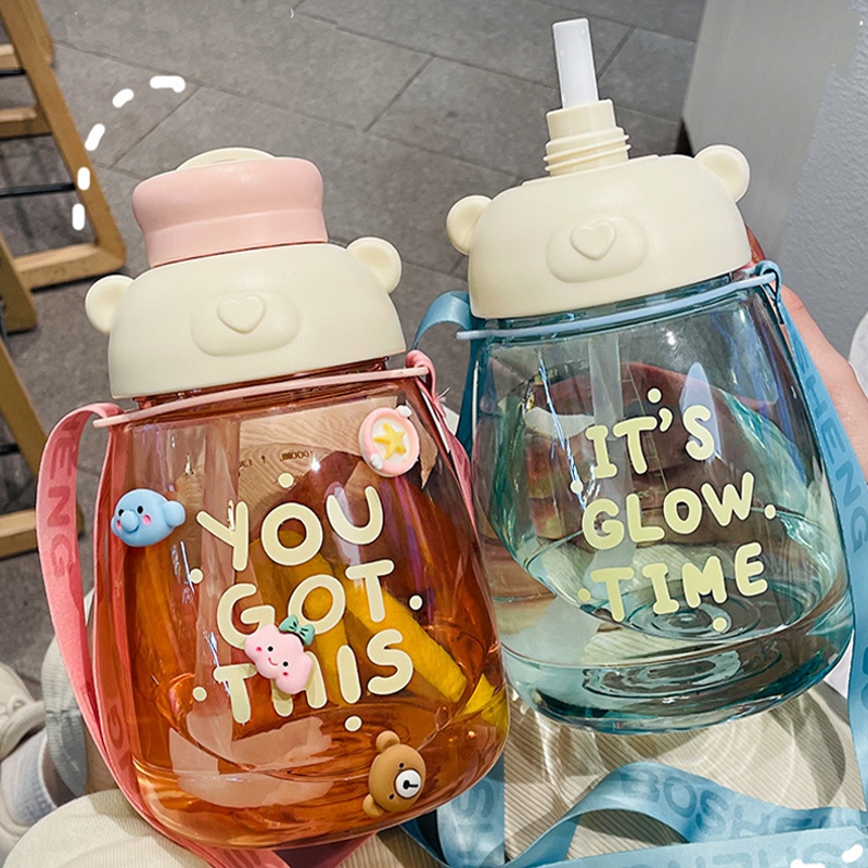 水杯女超大容量1300ml带吸管的太空大肚杯高颜值耐高温水壶水杯子