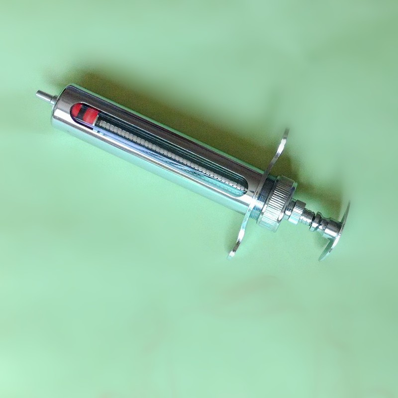 稽峰 原红旗不锈钢金属注射器 兽医注射针筒猪牛羊10 20 30 50ML