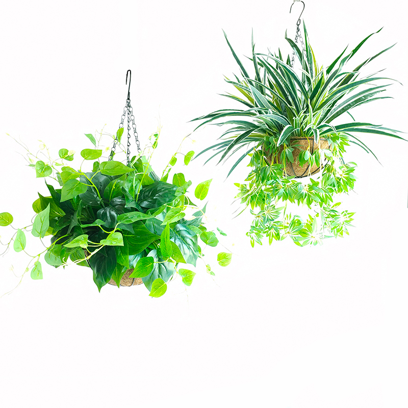 仿真绿植垂吊吊兰植物花篮套装大叶绿萝盆栽阳台垂挂客厅吊篮装饰