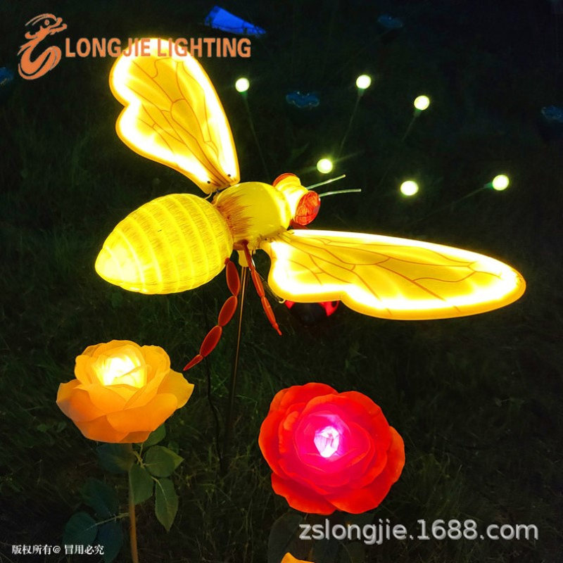 宽77CM 长50CM 动态发光蜜蜂造型灯 led仿真蜜蜂蝴蝶灯