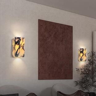 法式轻奢天然大理石床头壁灯别墅走廊餐厅户外防水庭院氛围石材灯