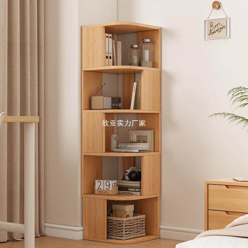 转角书柜落地式实木转角收纳书架北欧家用客厅靠墙多层