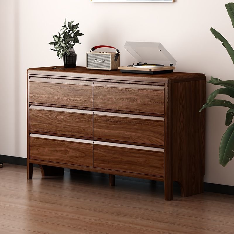 新中式实木八斗柜储物柜卧室靠墙多层收纳柜现代简约床尾抽屉柜