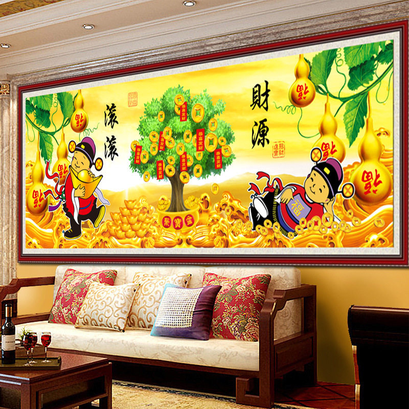5D魔方钻钻石画财源滚滚点钻十字绣新中式生意兴隆DIY砖石画手工